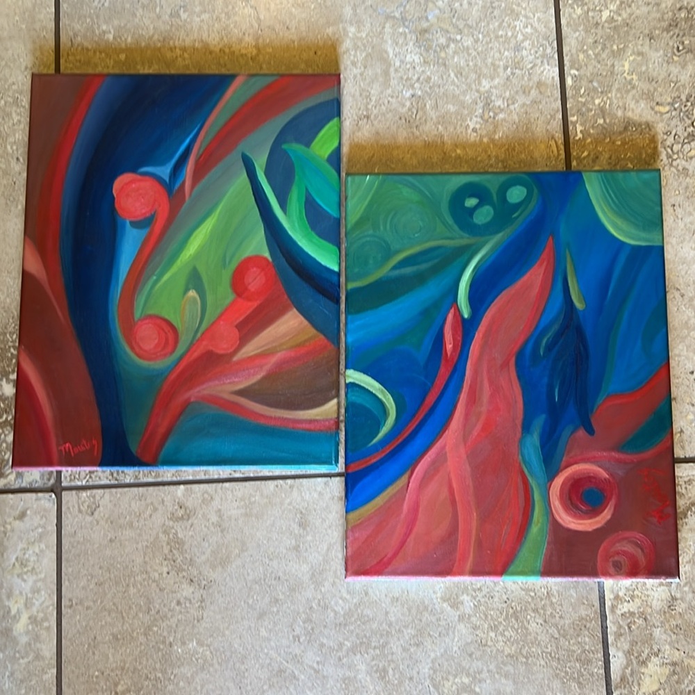 oil paintings (pair) original 🌹by a Pacific Northwest Artist
